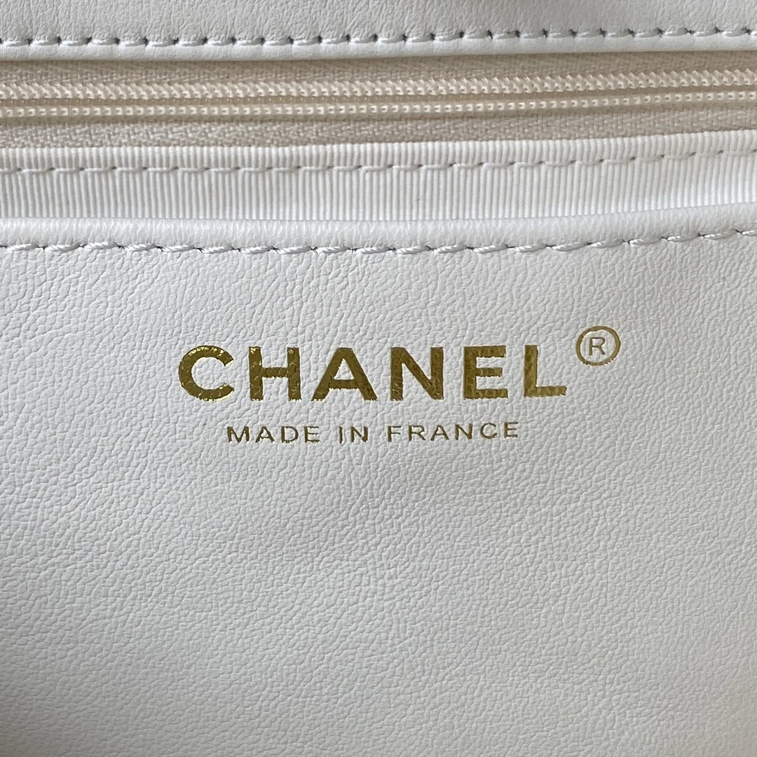 Chanel Calfskin Hobo Bag White/Black product view 7