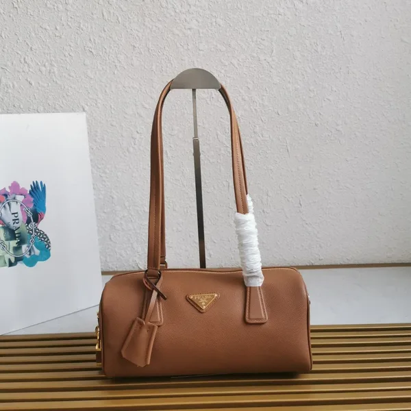 Prada Caramel Medium leather top-handle bag with padlock product view 1