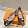 Louis Vuitton Women Brown Canvas Pink Floral Patterned Flats product view 5