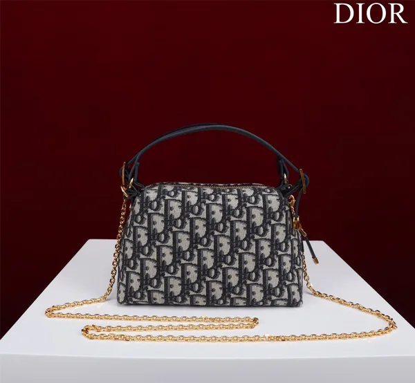 Dior Plaid Women’s Handbag, Glossy Leather, 20 cm product view 7