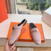 Hermès Women Pink Suede Mules product view 6