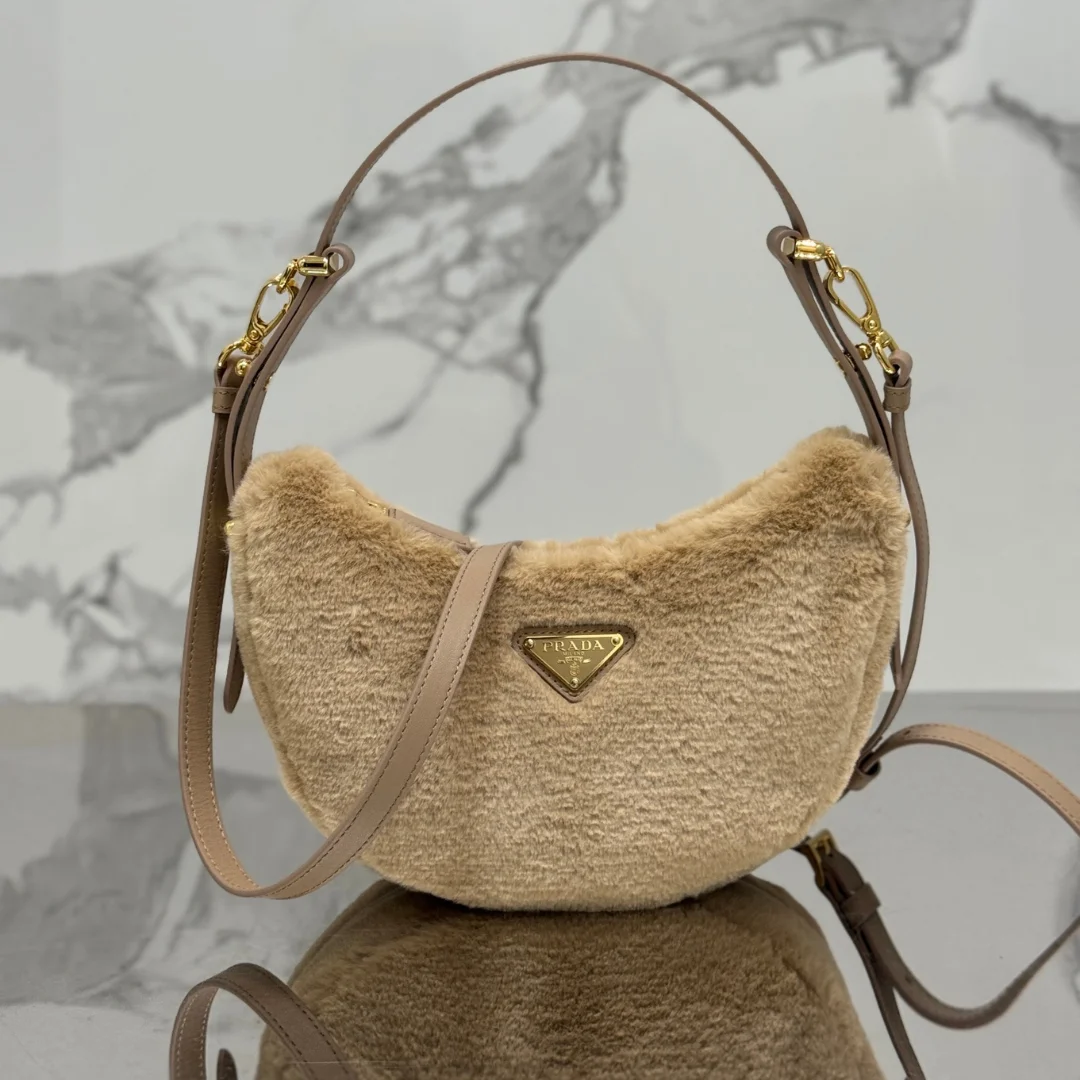 Prada Leather And Shearling Arquã¨ Handbag product view 1
