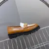 Louis Vuitton Women Brown White Leather Loafers product view 6