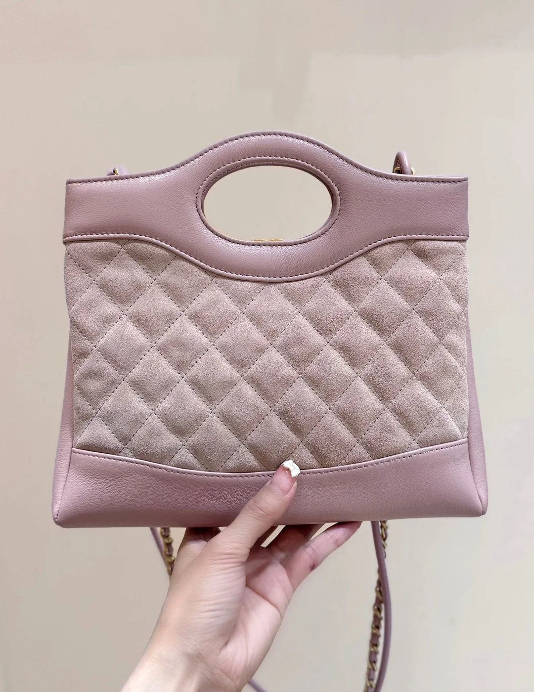 Chanel Calfskin Suede Quilted Mini 31 Shopping Bag product view 2