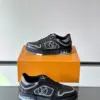 Louis Vuitton Men Black Leather Sneakers product view 4
