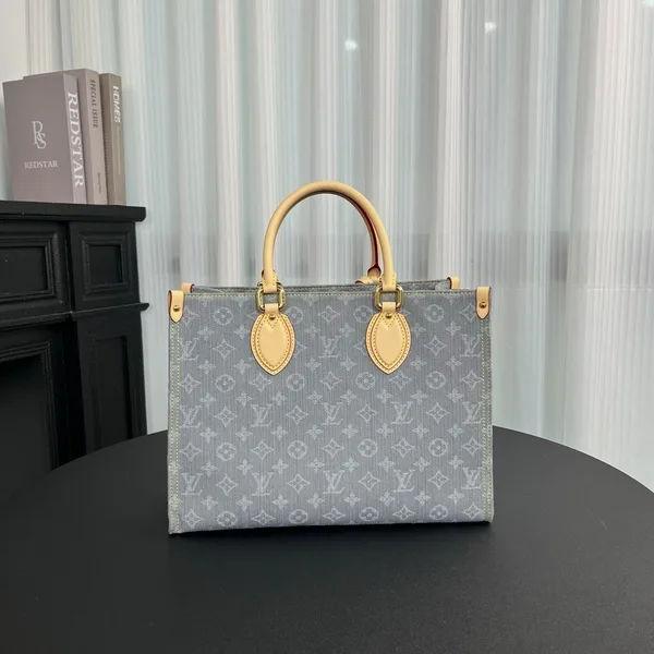 Louis Vuitton OnTheGo MM Monogram Denim canvas Bag product view 7