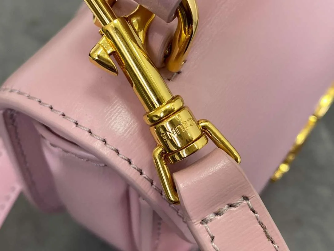 Celine Handle Shiny Wrinkled Leather Pink 15.5× .5x5cm Bag product view 7