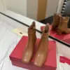 Valentino Women Brown Leather Ankle Boots product view 4