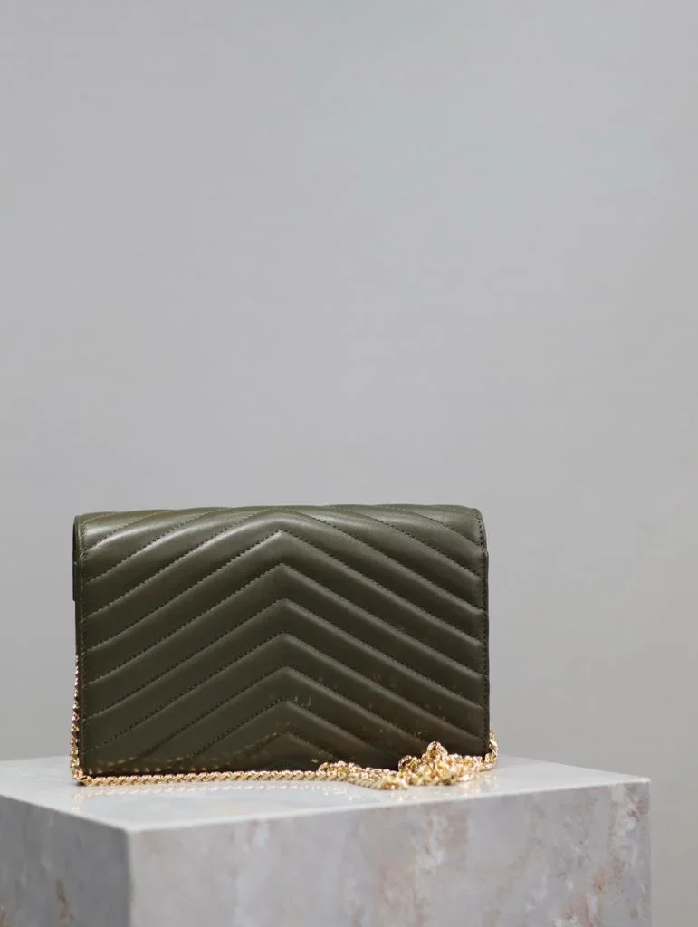 Saint Laurent chain wallet dark green Bag product view 5