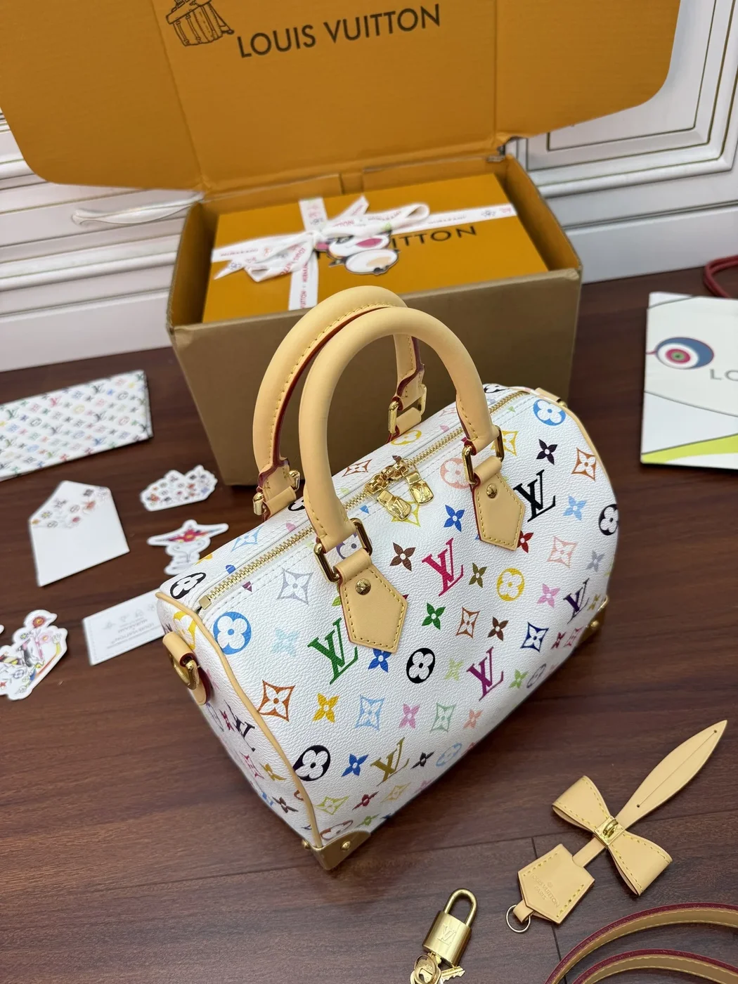 Louis Vuitton x Takashi Murakami Monogram Multicolor Speedy Bandoulière 25 Bag product view 3
