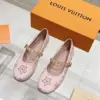 Louis Vuitton Women Pink Patterned Leather Mary Janes product view 3