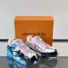Louis Vuitton Men Blue Pink Black Leather Sneakers product view 5