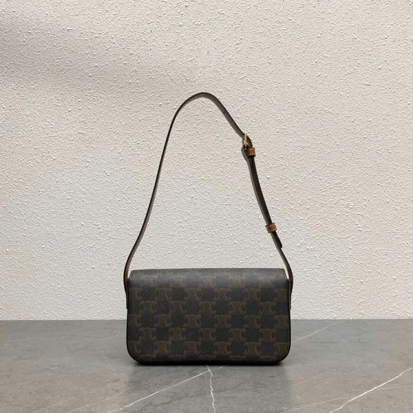 Celine Triomphe Handbag Printed Logo Smooth Leather 20x12cm product view 7