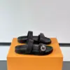 Louis Vuitton Men Black Leather Slides product view 1