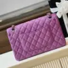 Chanel Classic Handbags Woman’s Purple Lock Silver 25 cm product view 5