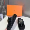 Hermès Women Black Leather Sandals product view 5