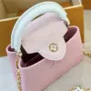 Louis Vuitton Capucines Handbags Pink Lock Gold 21 cm product view 3
