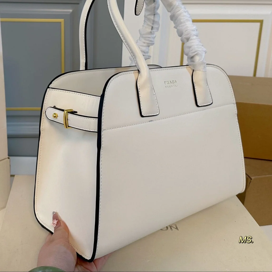 Prada Medium Galleria Bag 28 In Cider Brown Smooth Calfskin Gold Hardware product view 3