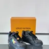 Louis Vuitton Men Black Leather Colorful Accent Sneakers product view 4