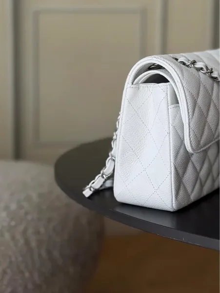 Chanel Classic Flap caviar Silver hardware Bag product view 2