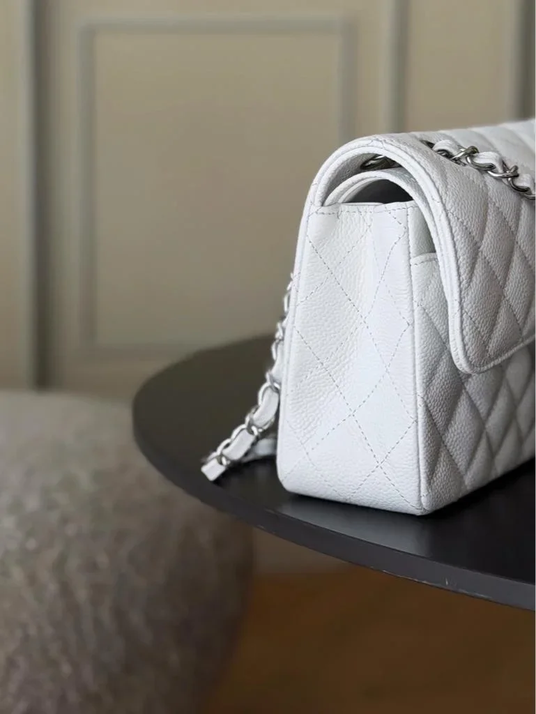 Chanel Classic Flap caviar Silver hardware Bag product view 2