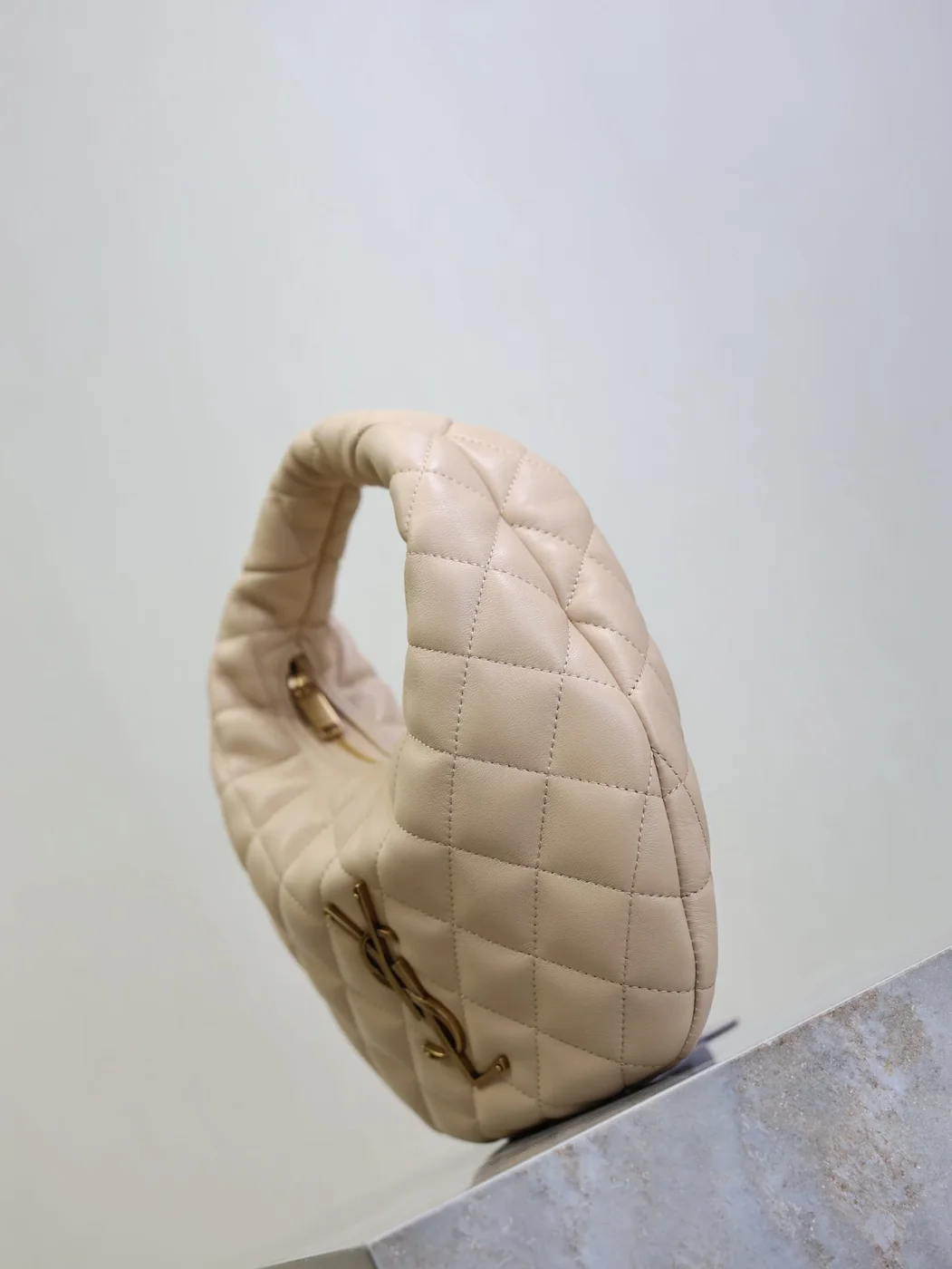 Saint Laurent Icarino 17 In Beige Quilted Gold Hardware Bag product view 6