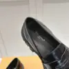 Louis Vuitton Women Black Leather Loafers — Fringe Detail product view 2