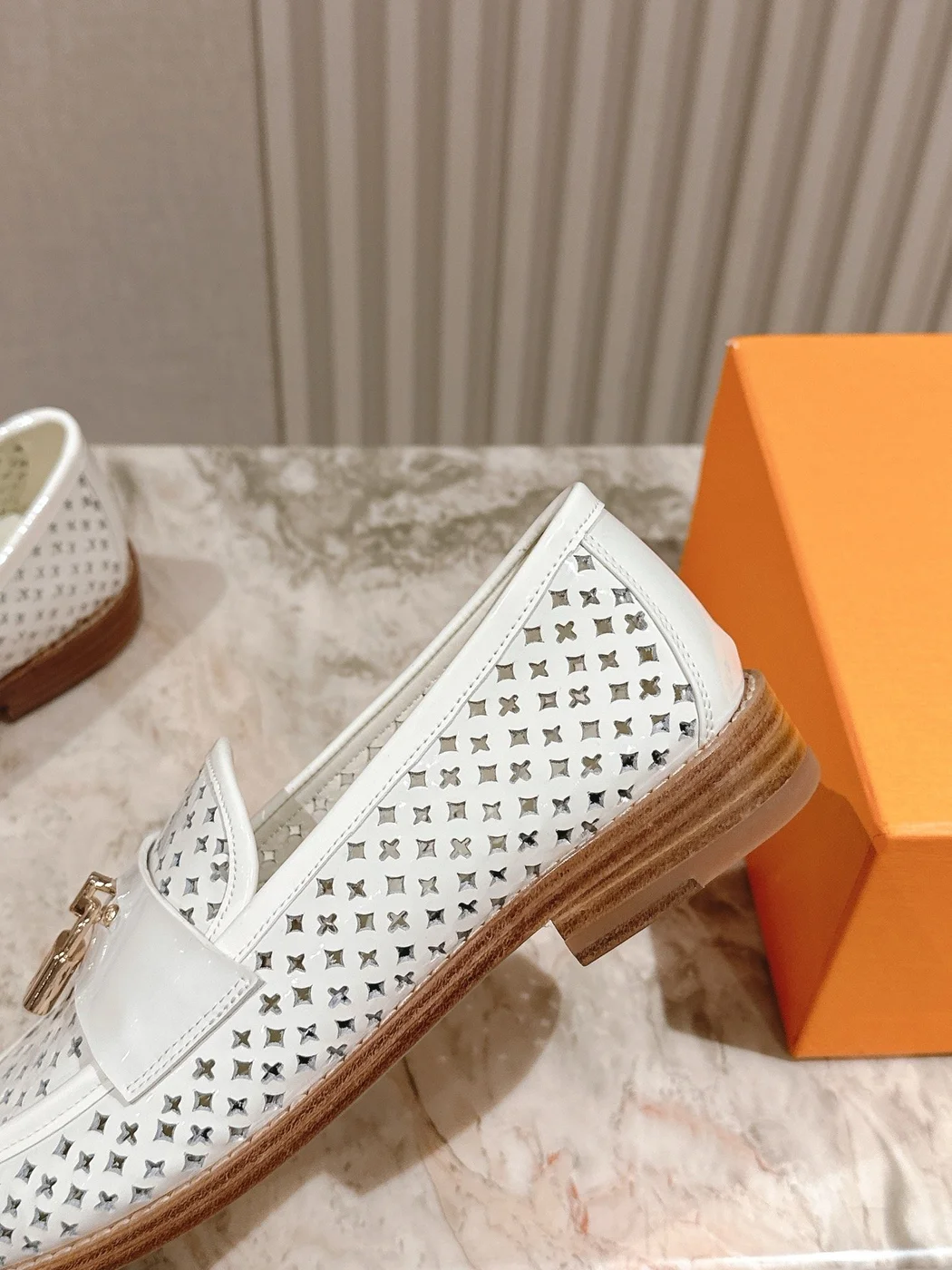 Louis Vuitton Women White Leather Loafers product view 5