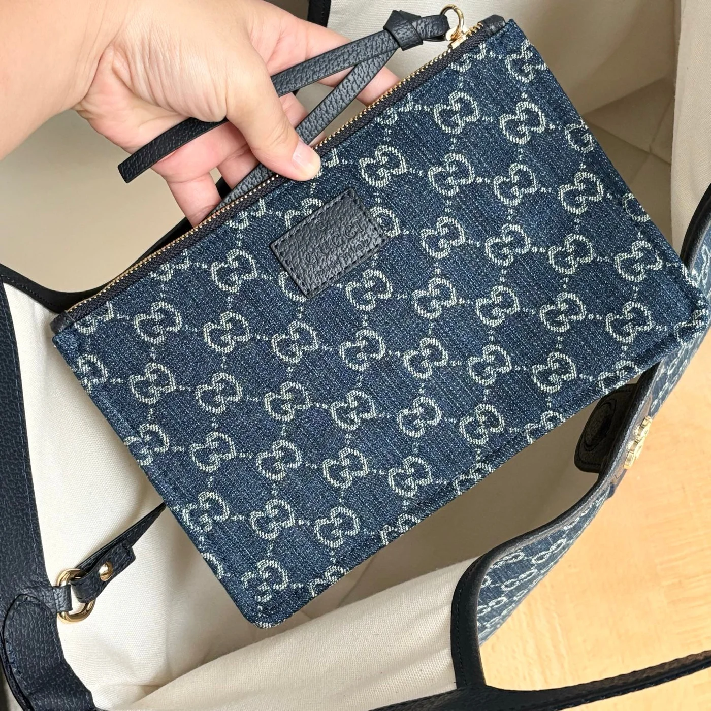 Gucci Giglio Tote Blue product view 8