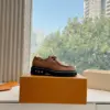 Louis Vuitton Women Brown Textured Leather Loafers product view 2
