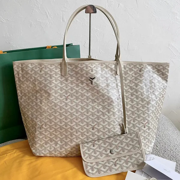 Goyard Goyardine Saint Louis Claire Voie GM White Yellow Bag product view 1