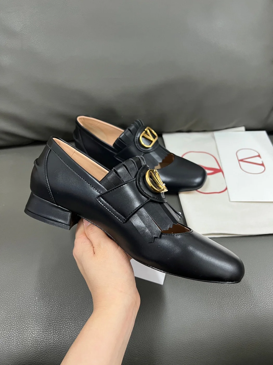 Valentino Women Black Leather Heels product view 6