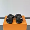 Louis Vuitton Men Black Leather Slides product view 2