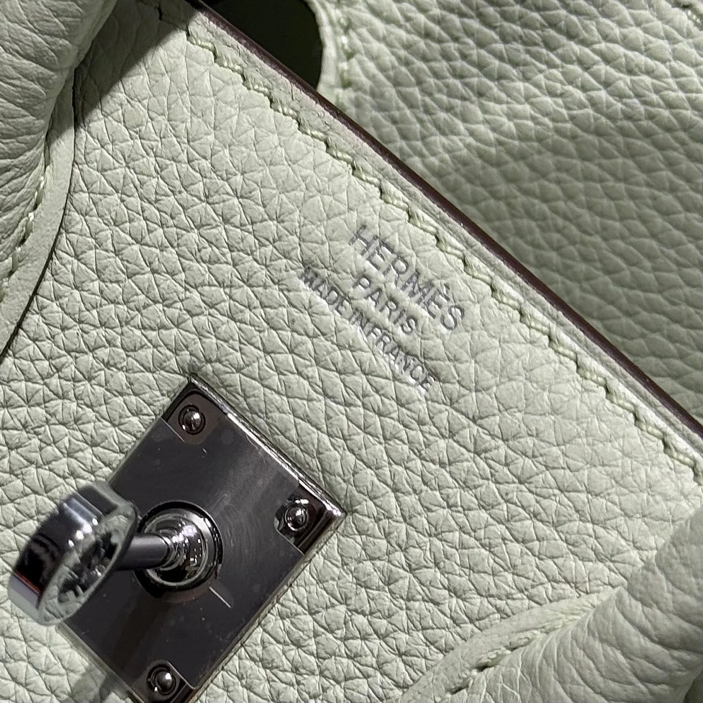 Hermès Birkin 25 In Light Mint Green Silver Hardware Bag product view 6