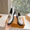 Louis Vuitton Women White Patterned Leather Loafers product view 2