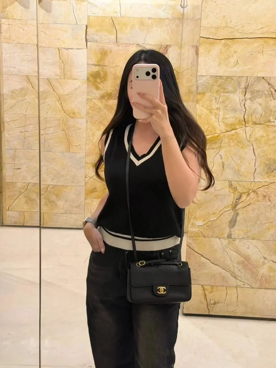 Chanel Mini Flap Grained Black Bag product view 4