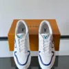 Louis Vuitton Men White Blue Leather Sneakers product view 4