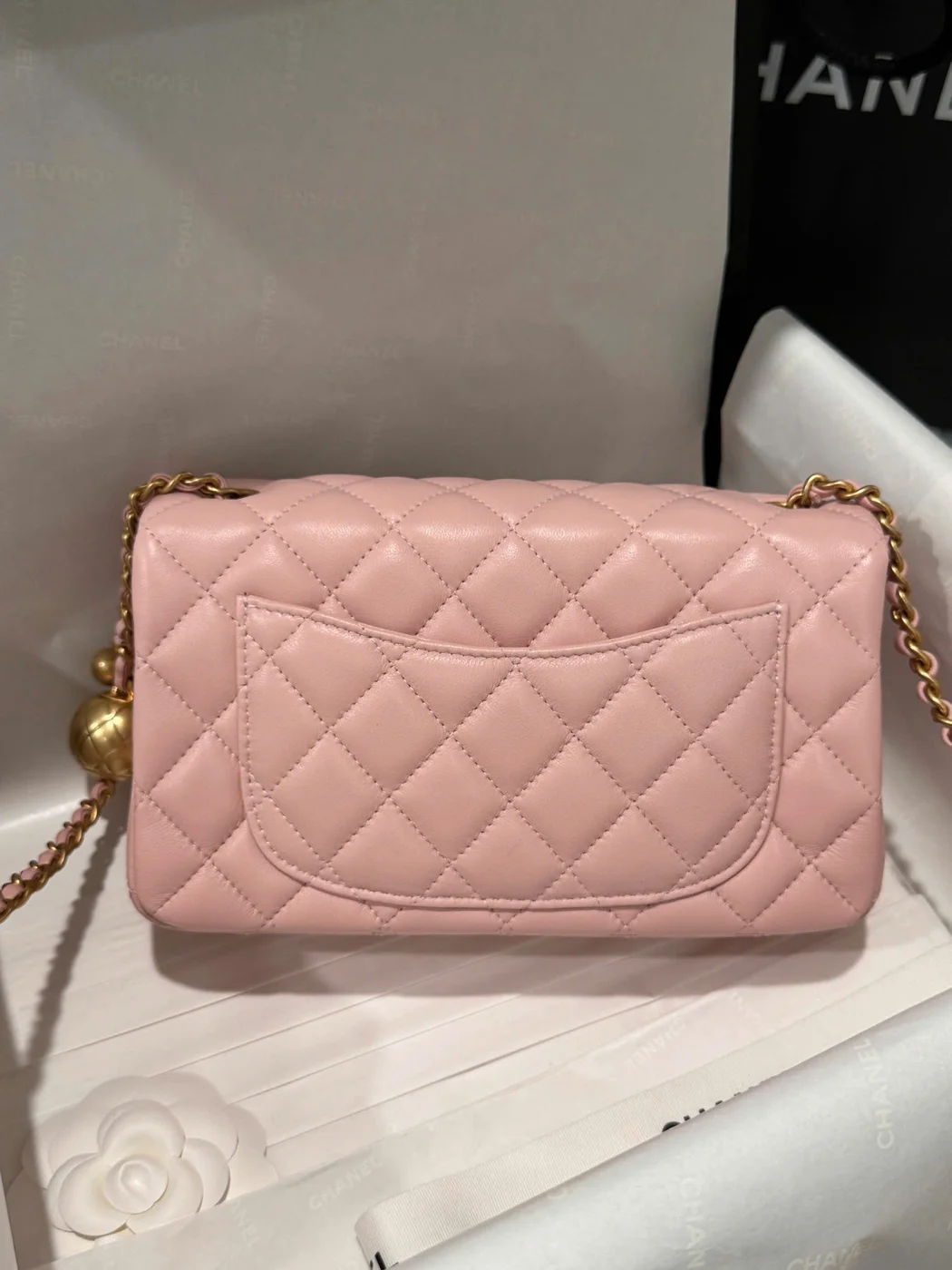 Chanel Classic Bell Bag Handbags Woman’s Pink Sheepskin 20 cm product view 6