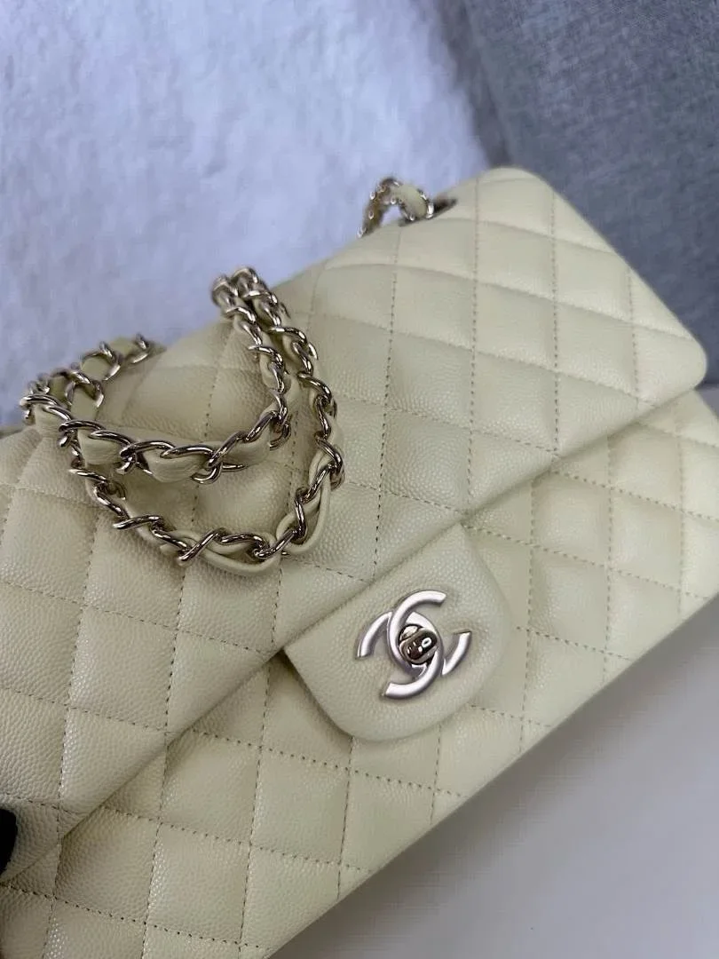 Chanel Classic Flap Light Yellow Medium 25 Bag product view 7