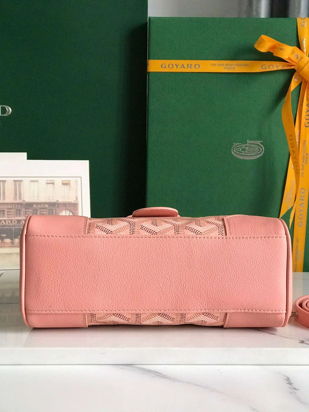 Goyard Saigon Handbag Pink Women’s Wooden Handle 20x15cm product view 4