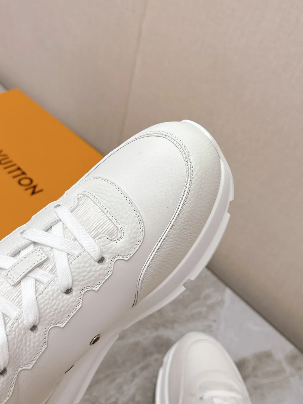 Louis Vuitton Women White Leather Sneakers product view 2