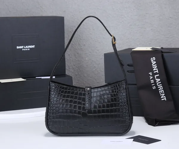 Saint Laurent Black Crocodile shoulder bag product view 2