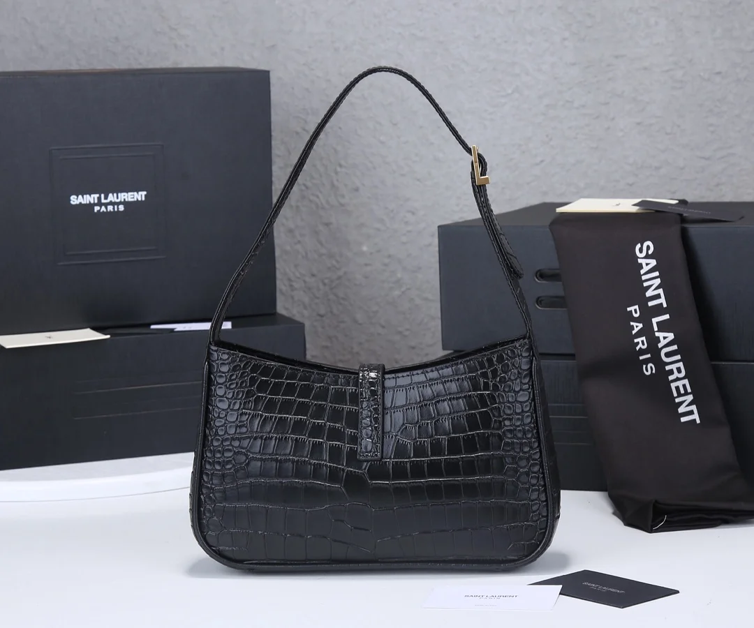 Saint Laurent Black Crocodile shoulder bag product view 2
