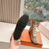 Hermès Women Beige Mesh And Brown Leather Sneakers product view 2