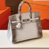 Hermès Birkin 30 Himalaya Albino Crocodile Leather Bag product view 6