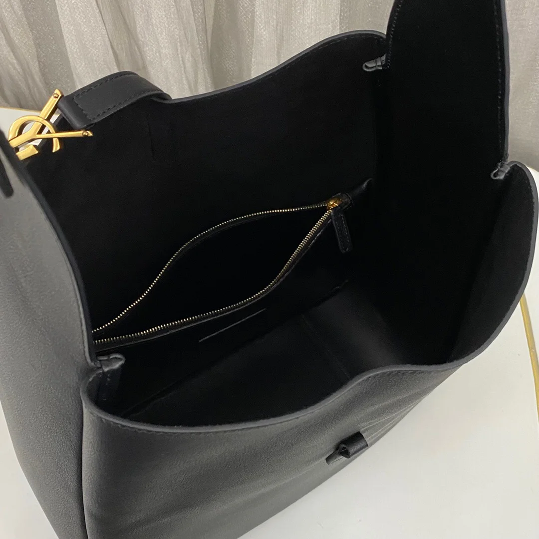 Saint Laurent Black 1453YS Hobe Bag 30 cm product view 5