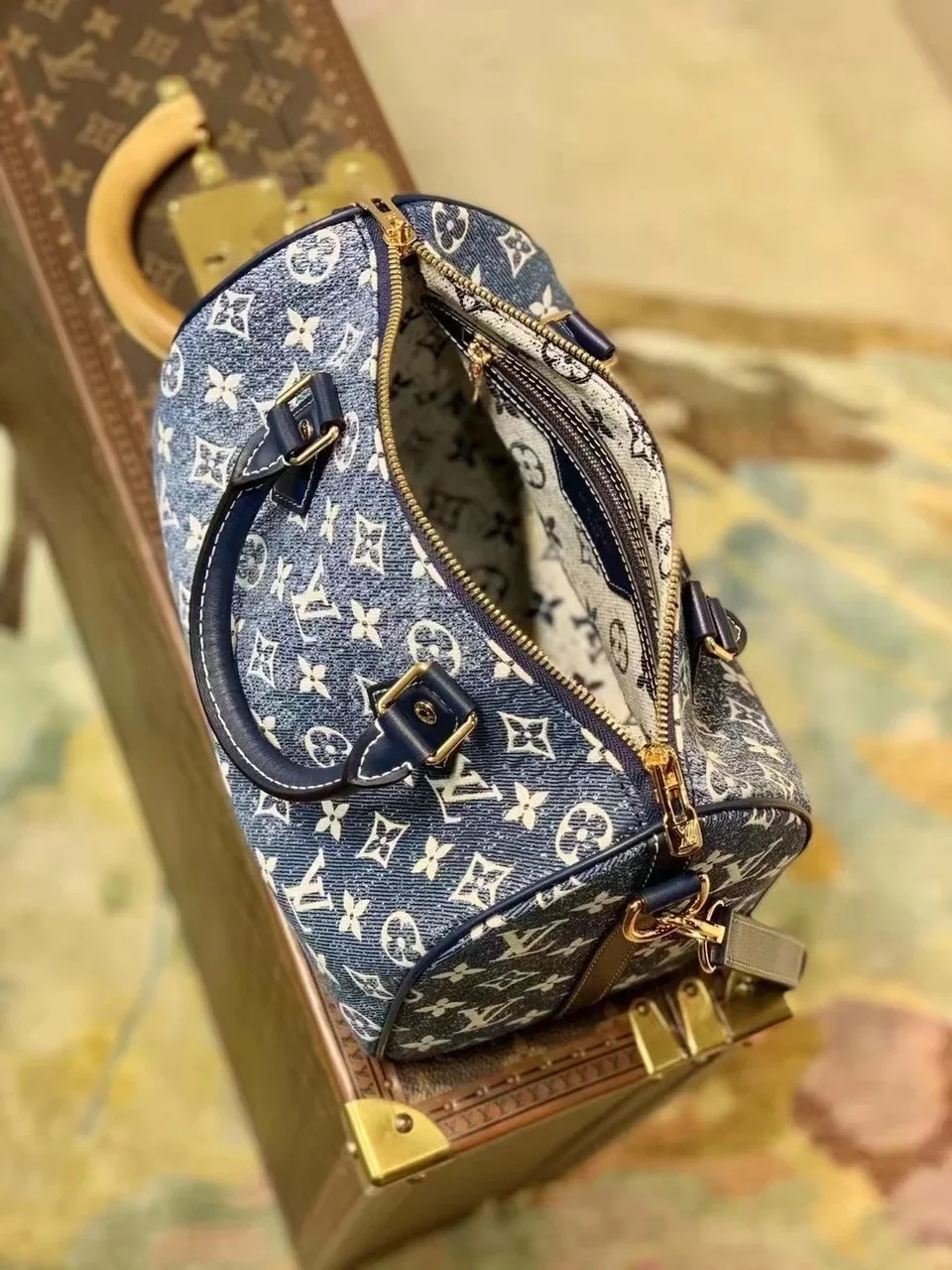 Louis Vuitton Blue Monogram Denim Jacquard Speedy 25 Bag product view 2