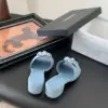 Chanel Women Light Blue Fabric Floral Slide Sandals product view 6