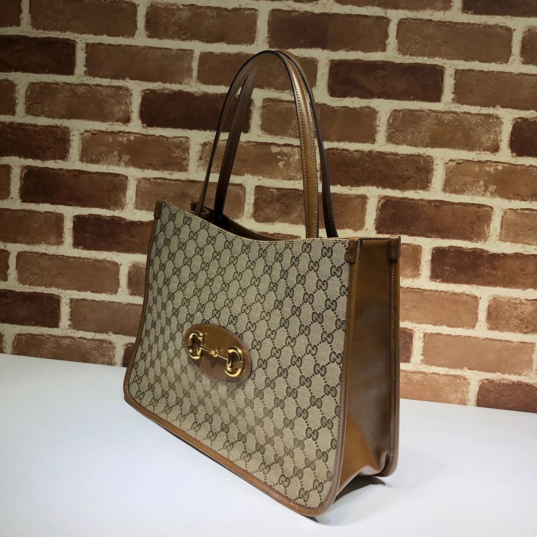 Gucci Horsebit 1955 GG Supreme Canvas Leather Bag product view 2