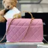 Chanel Coco Mini Handbags Pink With Lock Gold 22x21cm product view 6